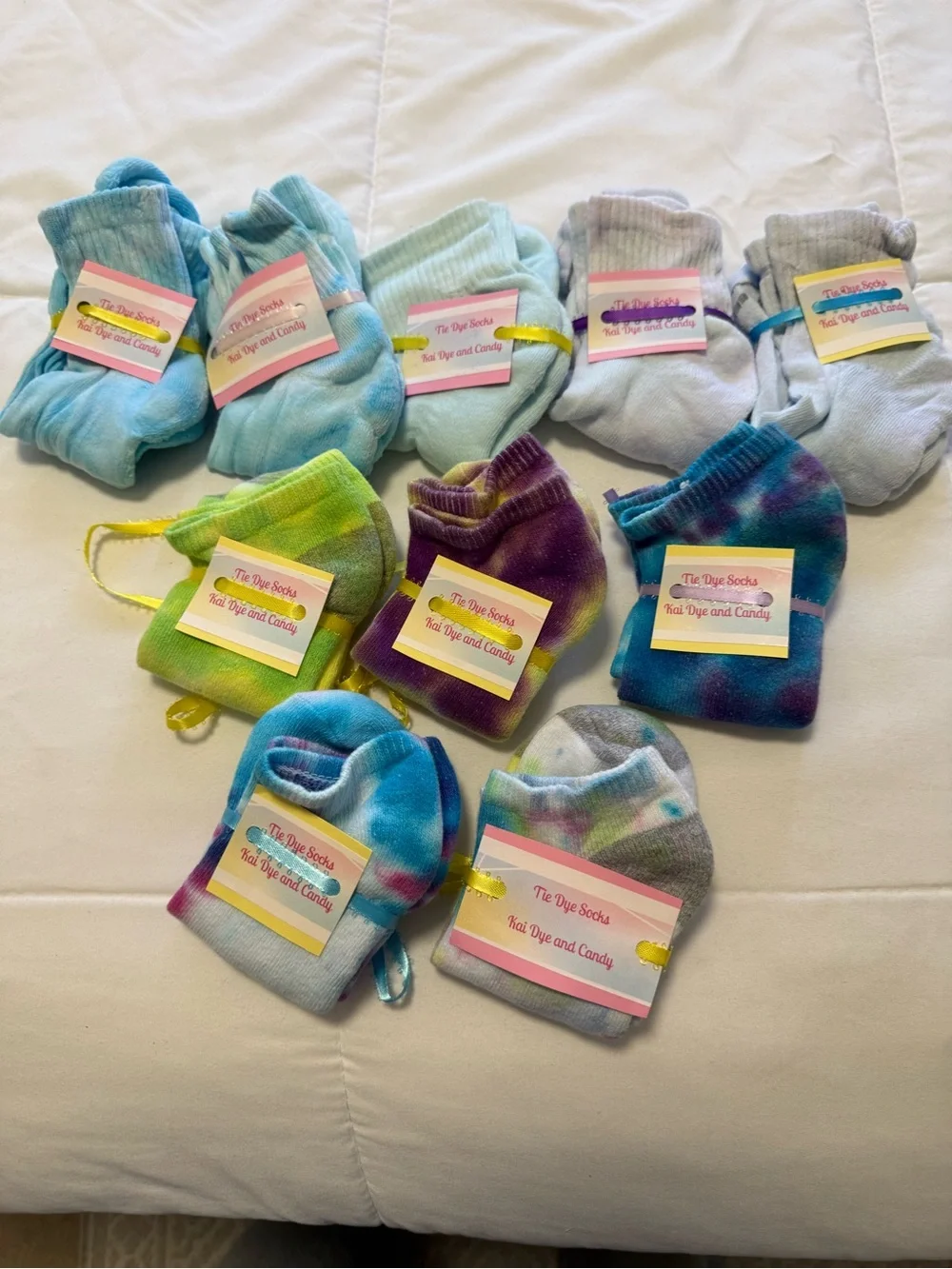 Kids dye @ candy tie-Dyed Socks - Multi Color 10 prs.